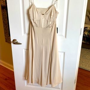 NWT Champagne silk slip dress